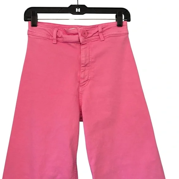 Zara Hot Pink Marine Straight High Rise Wide Leg Jeans
Raw Hem, Sz 4 - Picture 8 of 15